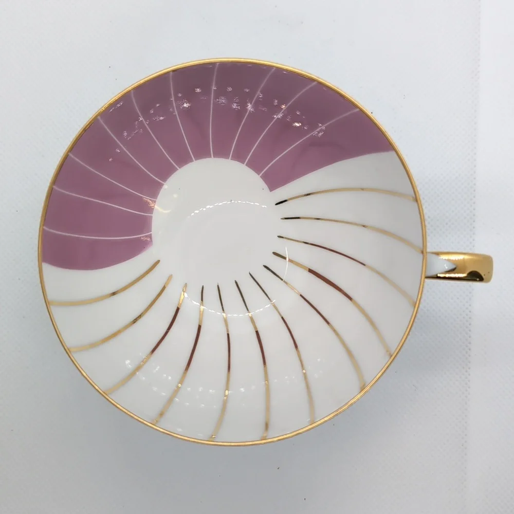 Art Deco Pink and Gold Tea Set - Picture 3 of 7